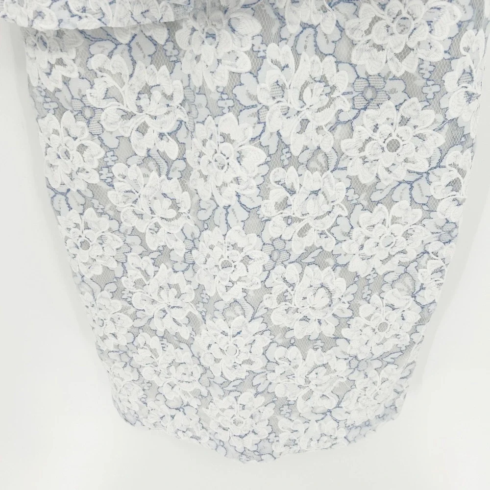 Gianni Bini Womens Organza Floral Lace Peplum Waist Janice Cocktail Dress Size 8
